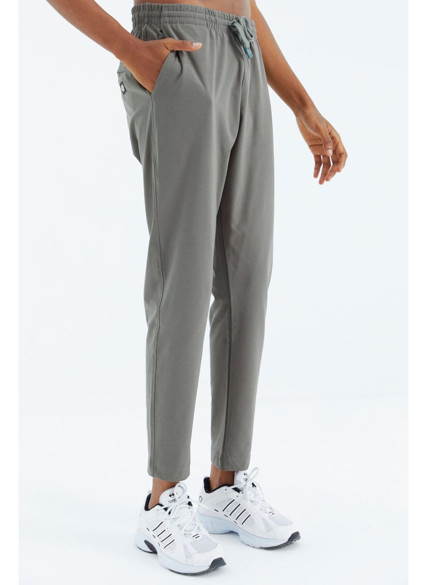 Khaki Laced Pocket Detailed Relaxed Fit Men's Tracksuit Bottom - 84997