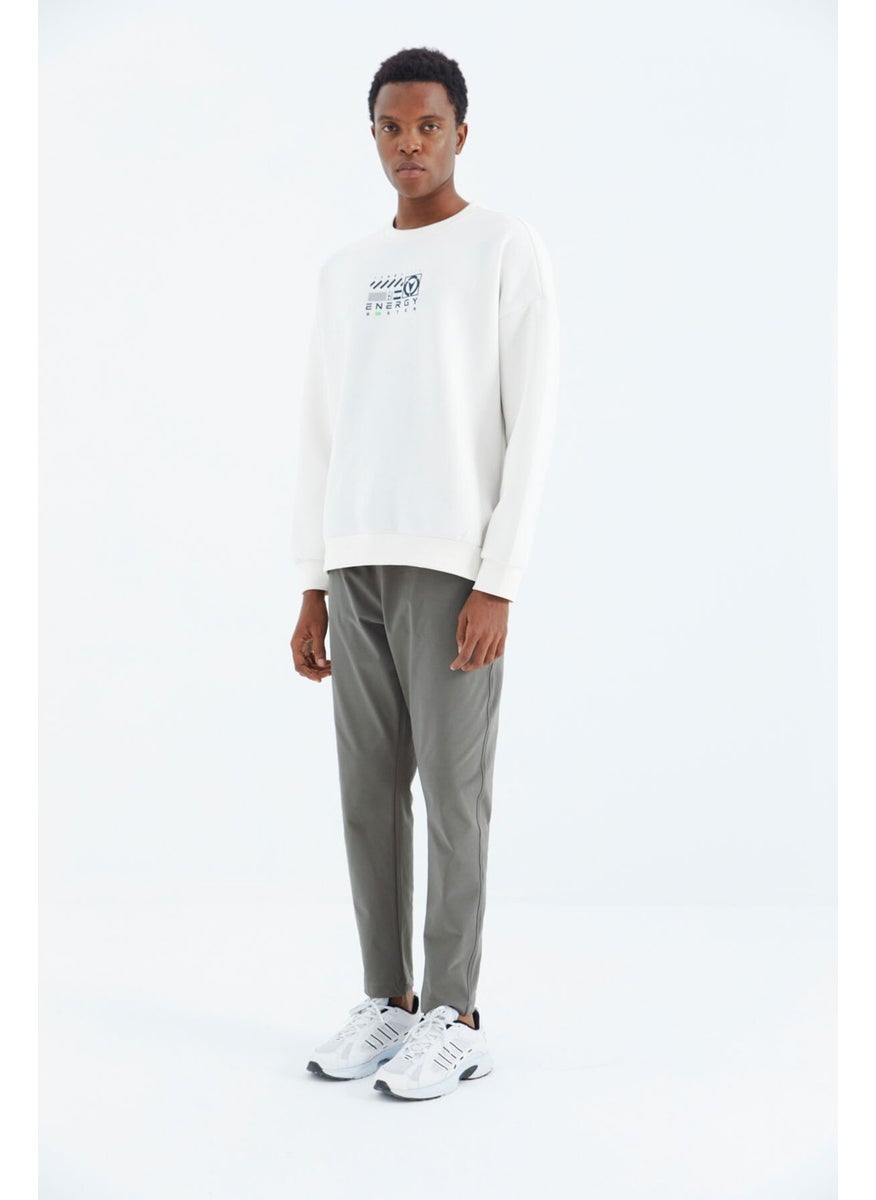 Khaki Laced Pocket Detailed Relaxed Fit Men's Tracksuit Bottom - 84997