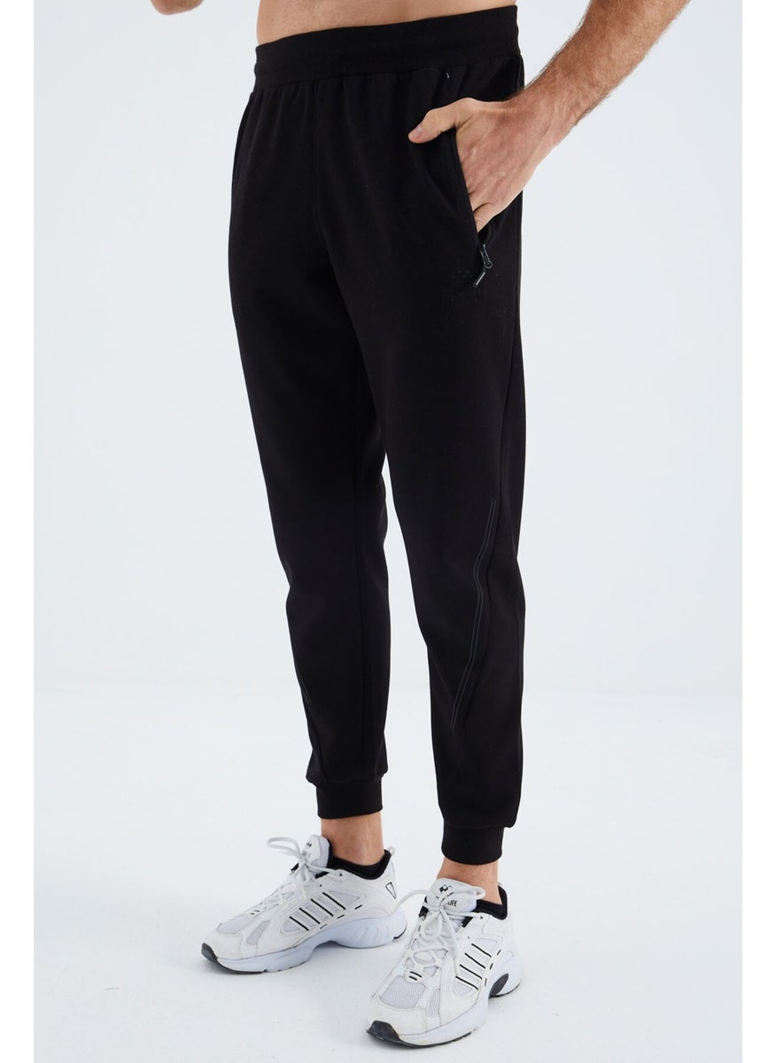 Black Laced Men's Tracksuit Bottom - 82110