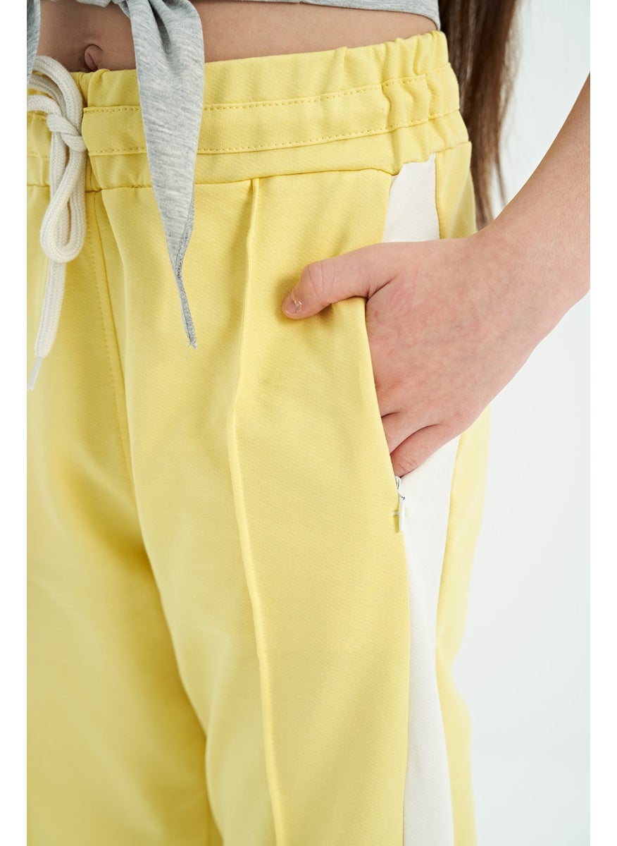 Lemon Side Band Hidden Zipper Pocket Detailed Jogger Girl Tracksuit Bottom - 75122