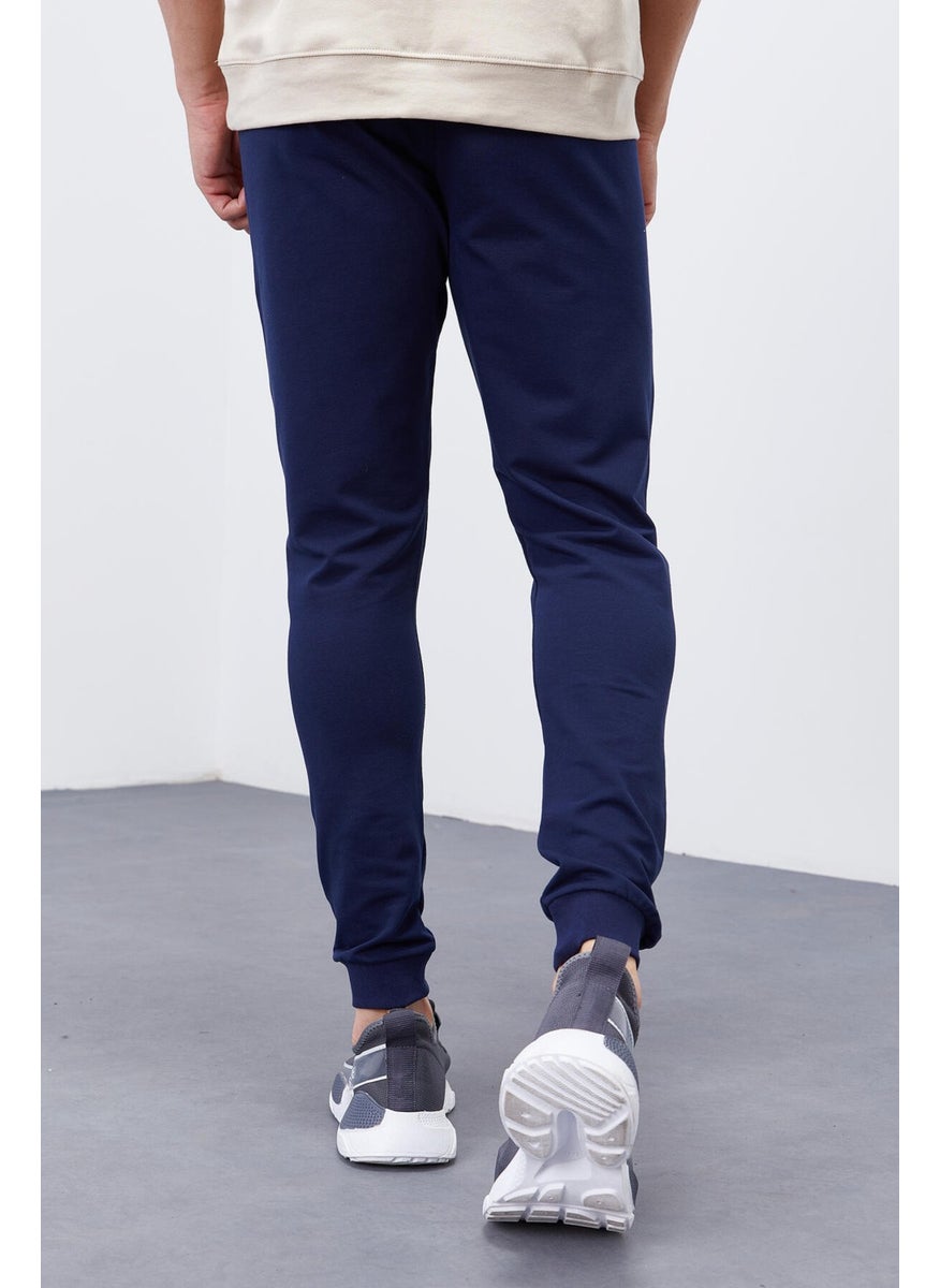 Indigo Men's Zipper Pocket Standard Fit Jogger Tracksuit Bottom-84651