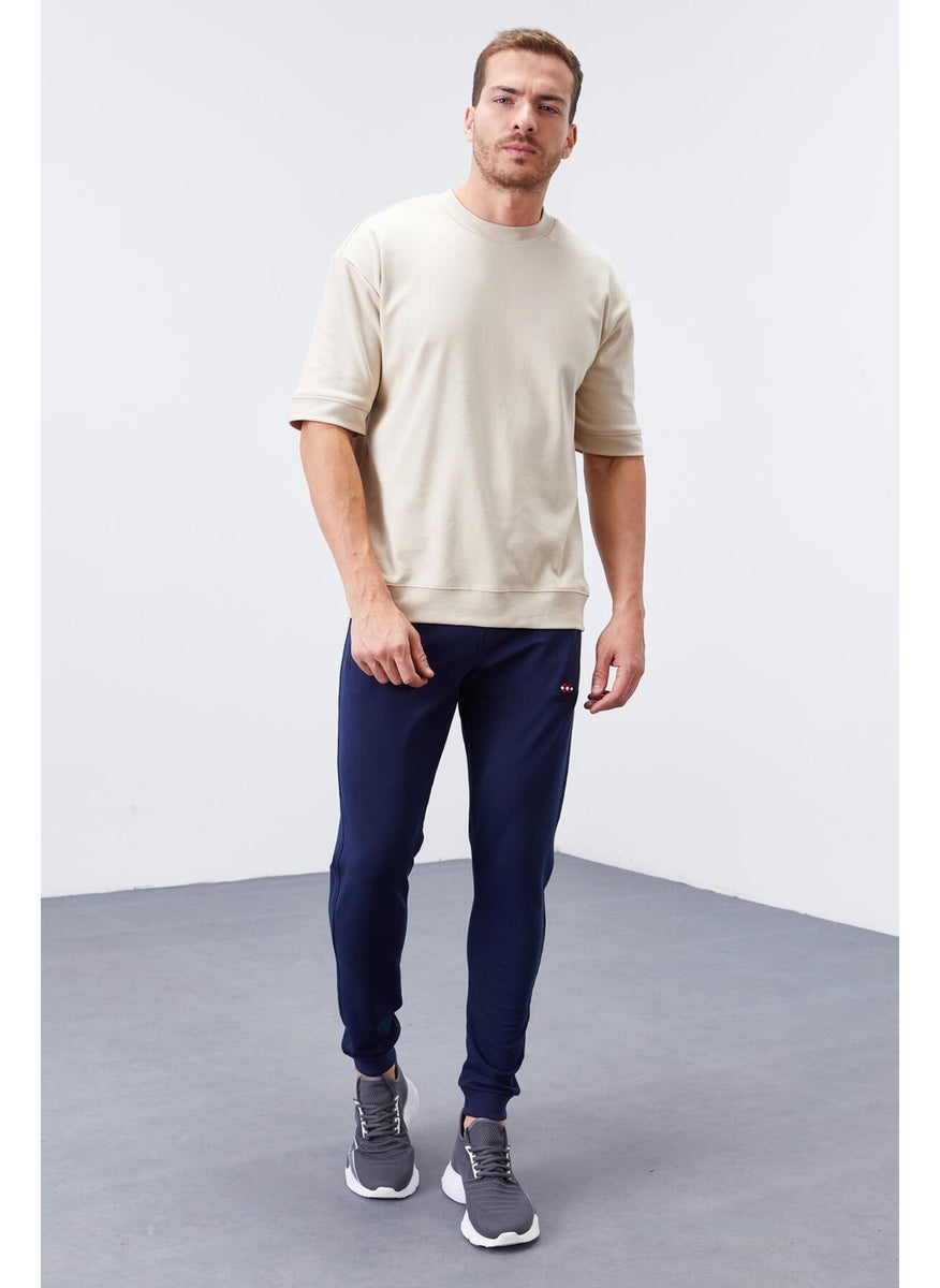 Indigo Men's Zipper Pocket Standard Fit Jogger Tracksuit Bottom-84651