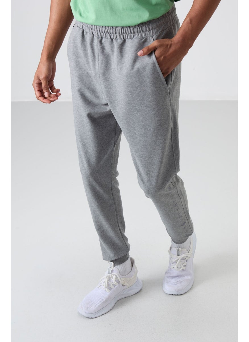 GB Melange Cotton Soft Texture Standard Fit Embroidered Men's Tracksuit Bottom - 82133