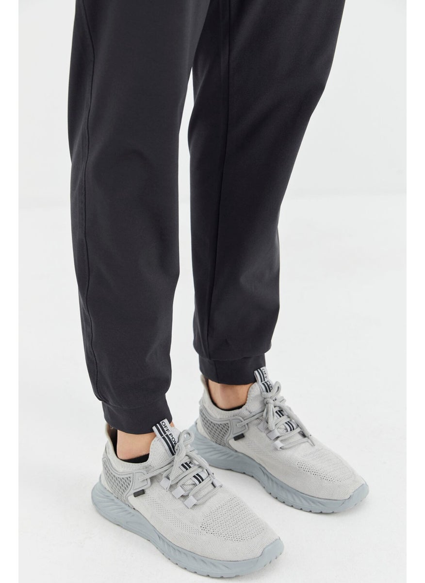 Black Laced Pocket Detailed Relaxed Fit Men's Tracksuit Bottom 84995