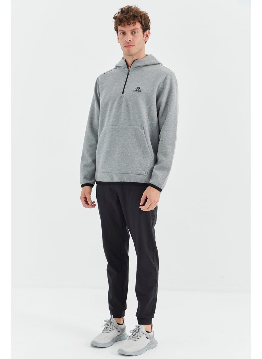 Black Laced Pocket Detailed Relaxed Fit Men's Tracksuit Bottom 84995