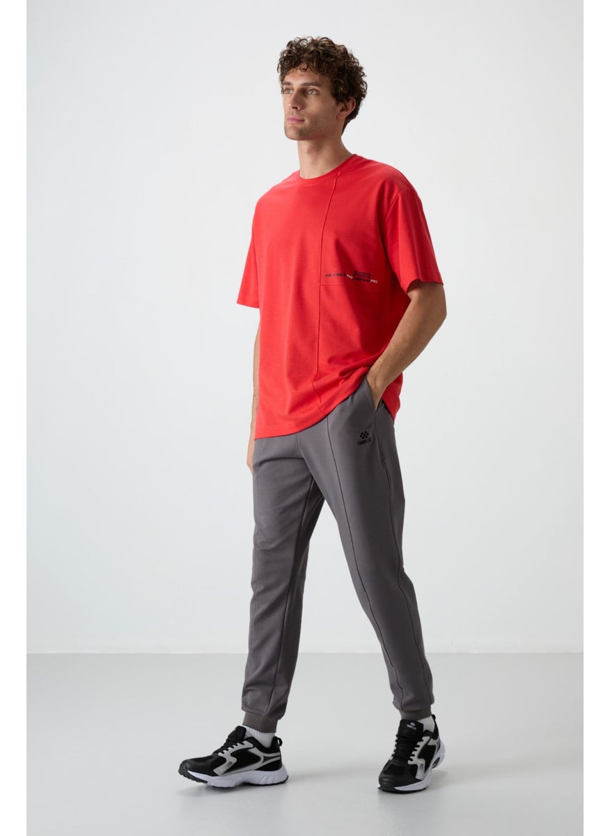 Dark Grey Cotton Soft Texture Comfort Fit Embroidered Men's Jogger - 82123