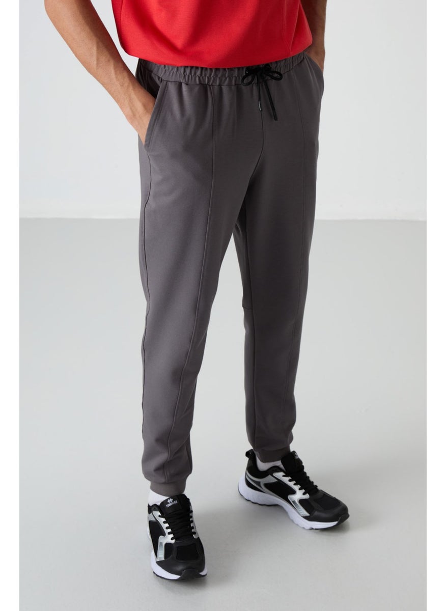 Dark Grey Cotton Soft Texture Comfort Fit Embroidered Men's Jogger - 82123