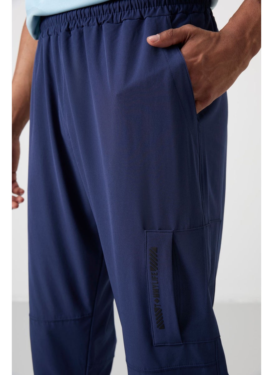 Indigo Polyester Thin Soft Comfort Fit Men's Tracksuit Bottom - 82120