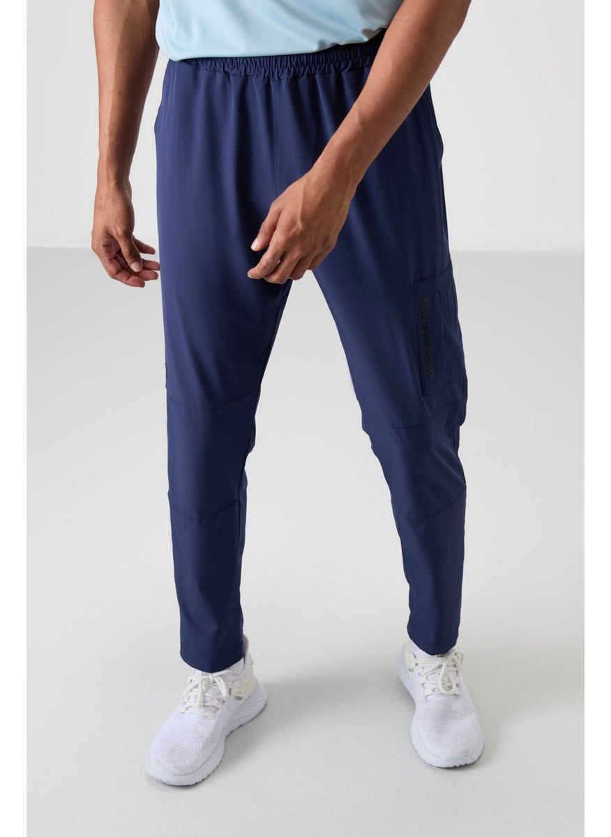Indigo Polyester Thin Soft Comfort Fit Men's Tracksuit Bottom - 82120