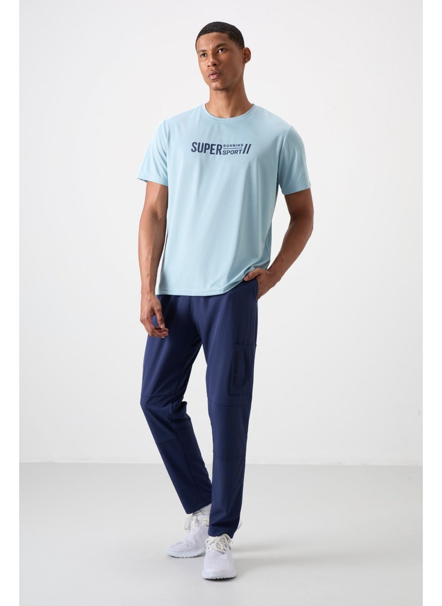 Indigo Polyester Thin Soft Comfort Fit Men's Tracksuit Bottom - 82120