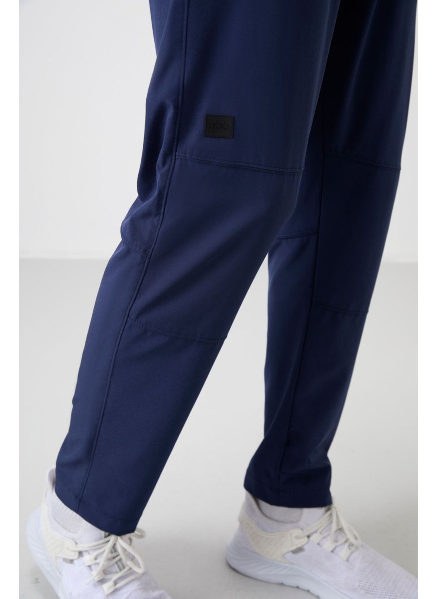 Indigo Polyester Thin Soft Comfort Fit Men's Tracksuit Bottom - 82120