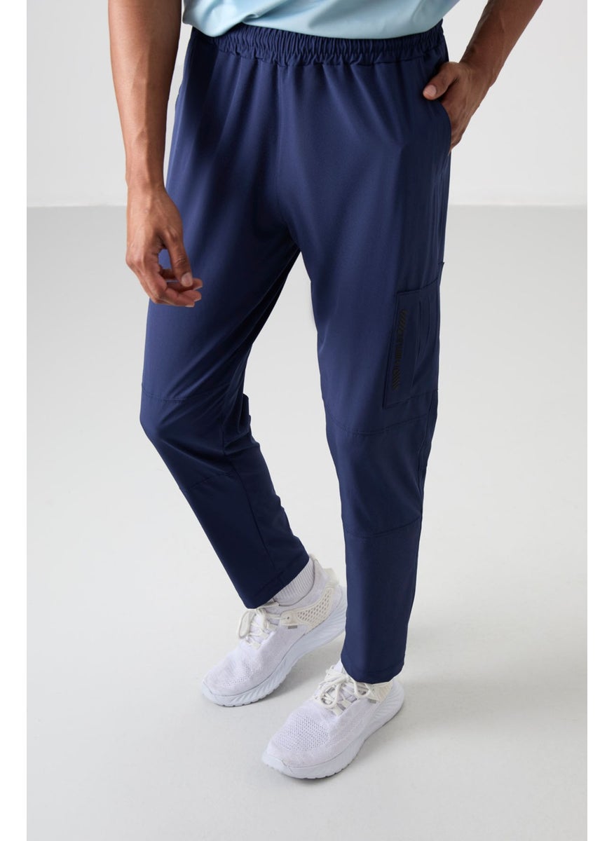 Indigo Polyester Thin Soft Comfort Fit Men's Tracksuit Bottom - 82120