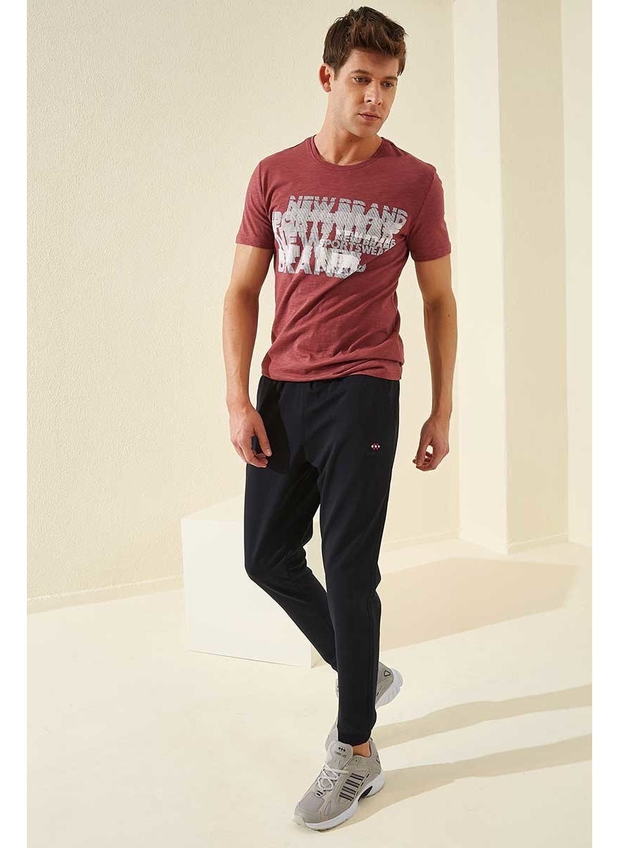 Navy Blue Men's Pocket Standard Fit Jogger Tracksuit ALT-84652