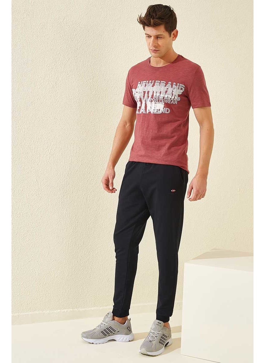 Navy Blue Men's Pocket Standard Fit Jogger Tracksuit ALT-84652