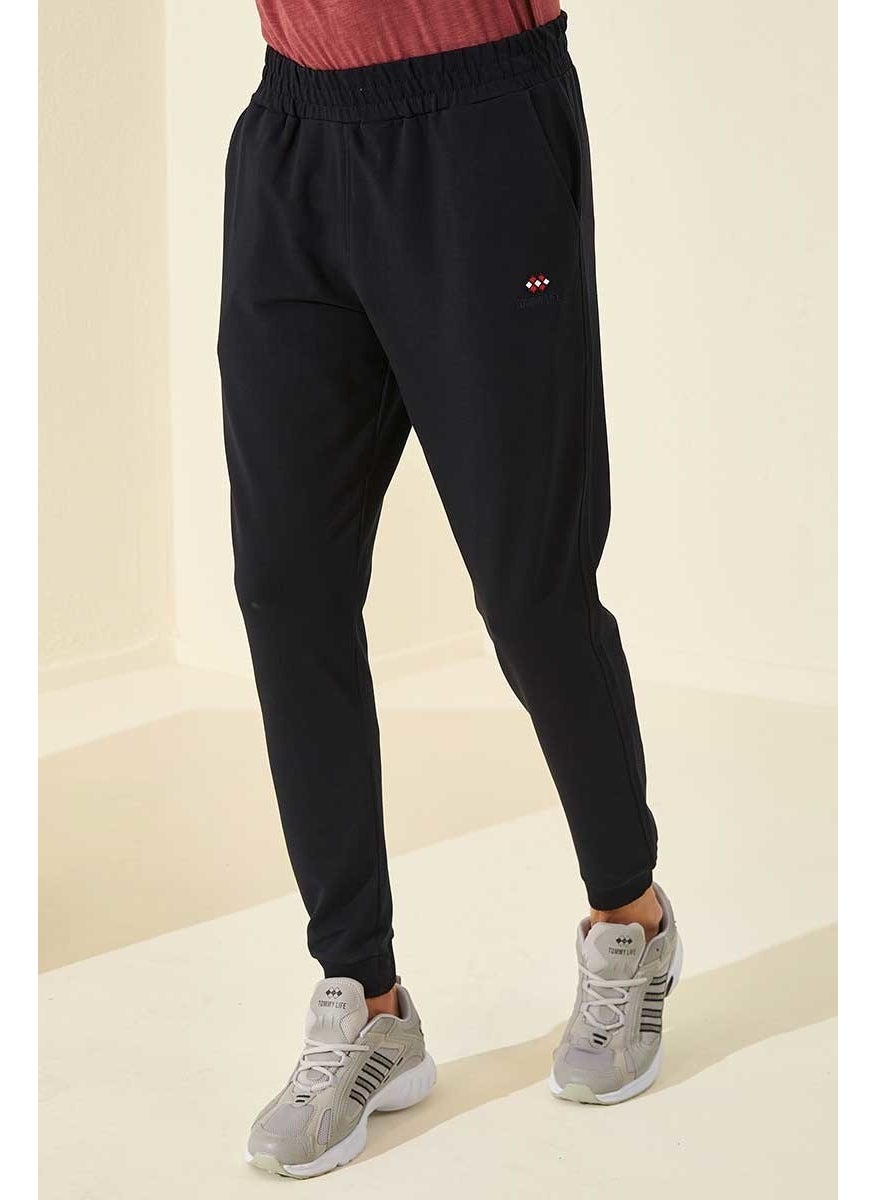 Navy Blue Men's Pocket Standard Fit Jogger Tracksuit ALT-84652