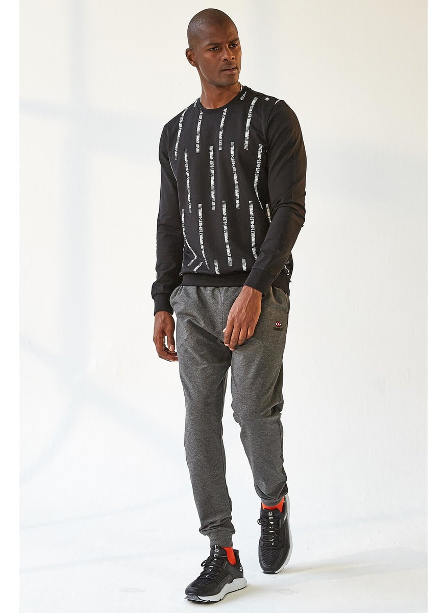 Anthracite Melange Men's Pocket Standard Fit Jogger Tracksuit ALT-84652
