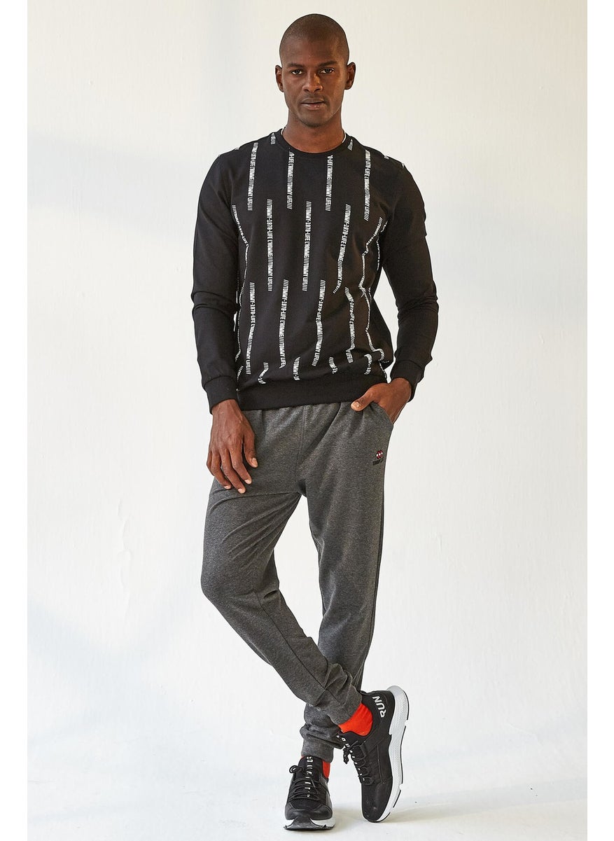 Anthracite Melange Men's Pocket Standard Fit Jogger Tracksuit ALT-84652