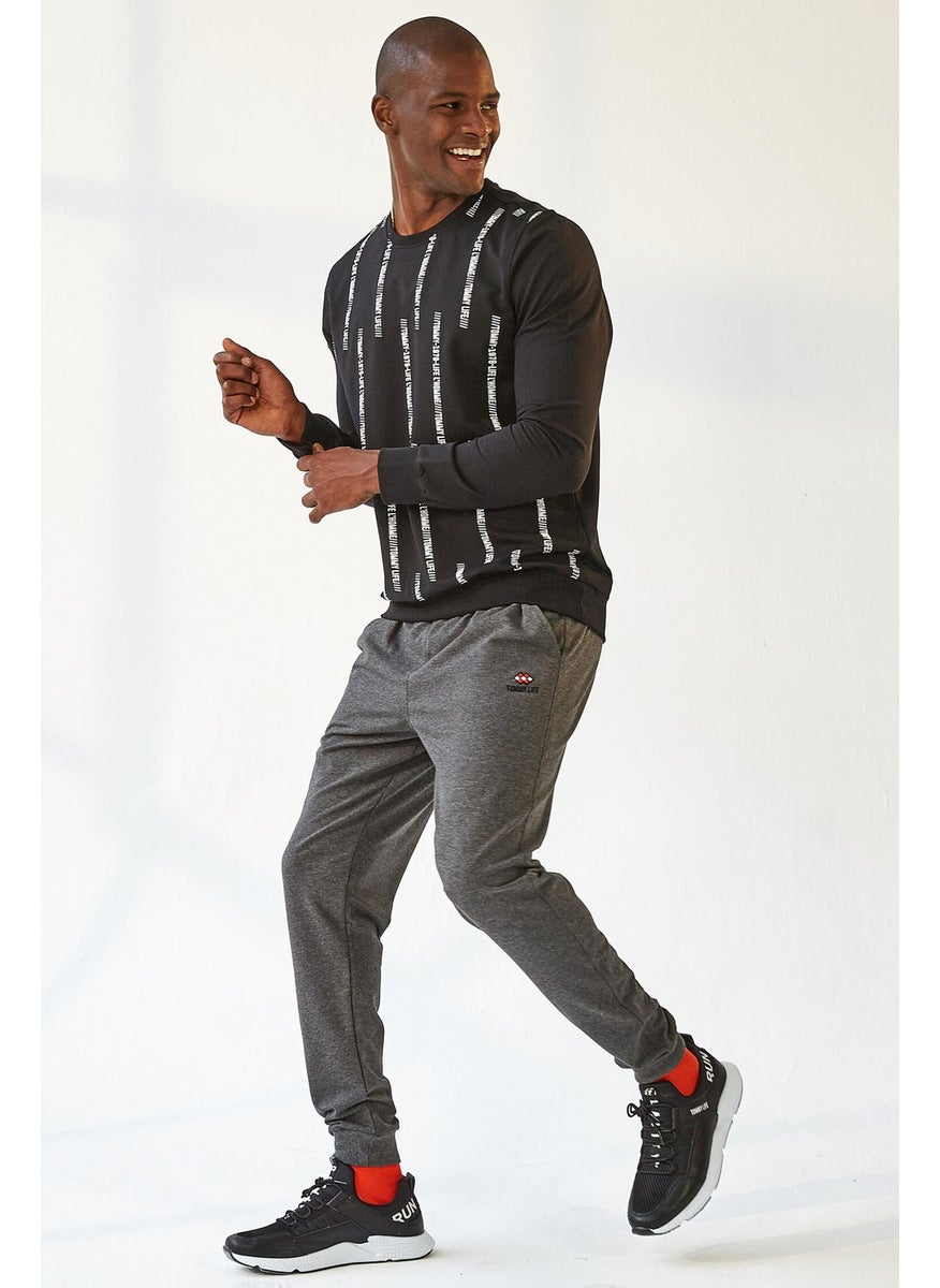 Anthracite Melange Men's Pocket Standard Fit Jogger Tracksuit ALT-84652