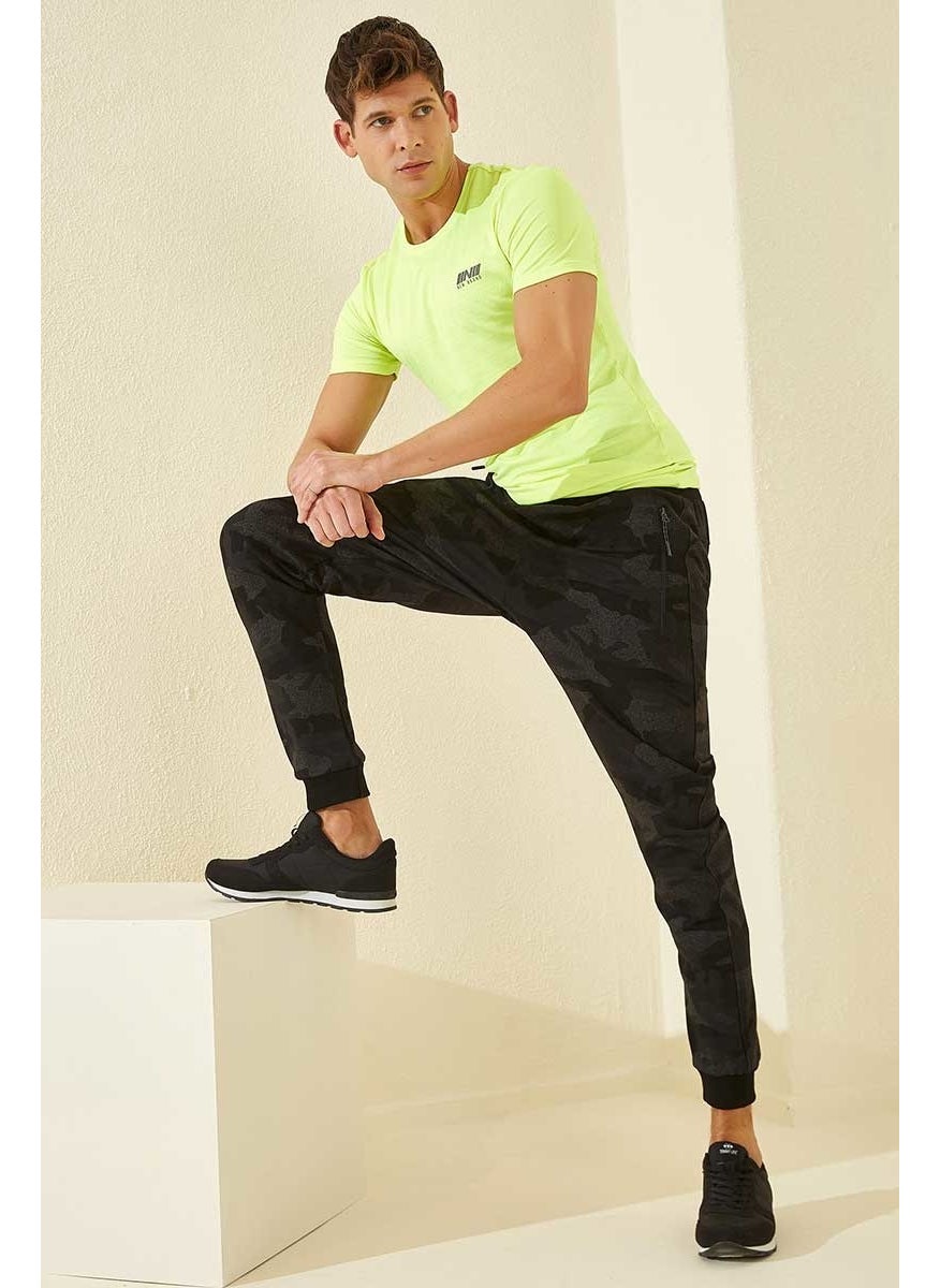 Black Shadow Men's Camouflage Patterned Slim Cut Jogger Tracksuit Bottom-84754