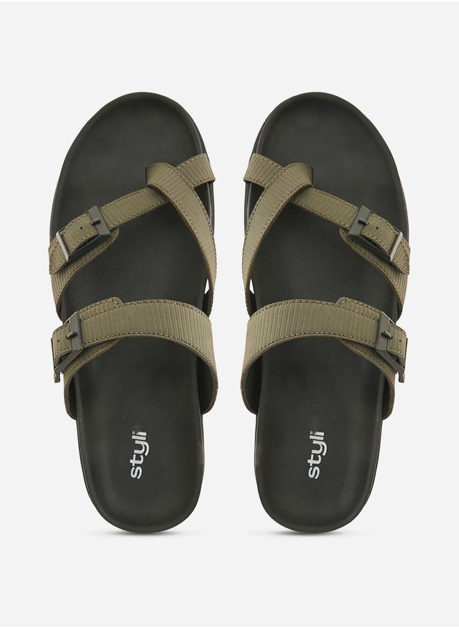 Open Toe Buckle Detail Sandals