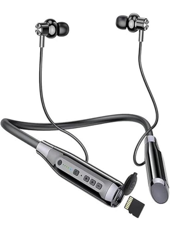 HainoTeko Germany Haino Teko HN120 Bluetooth Neck Band 120 Hours Music With High Bass Sound Quality Super Clear Mic and Support TF Card Black