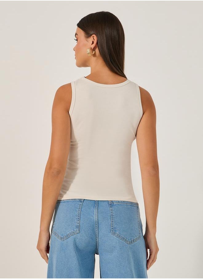 Cotton Lycra Sleeveless Tank Top Pack of 2