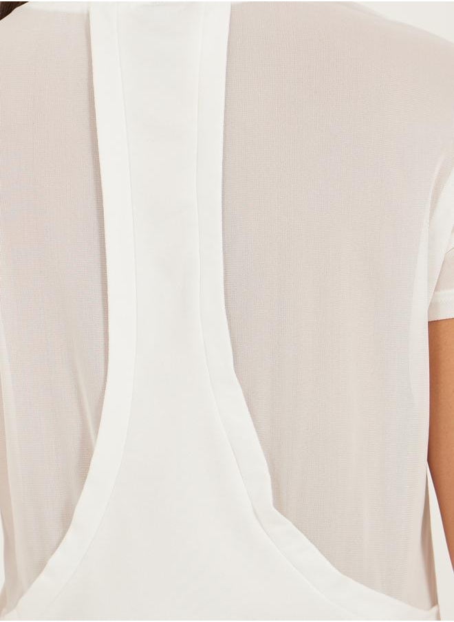 White Racerback Solid Activewear T-Shirt