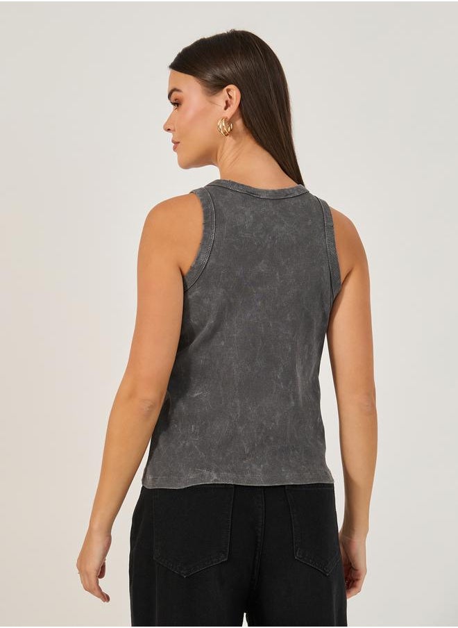 Styli Pack of 2 - Acid Washed Rib Knit Tank Top