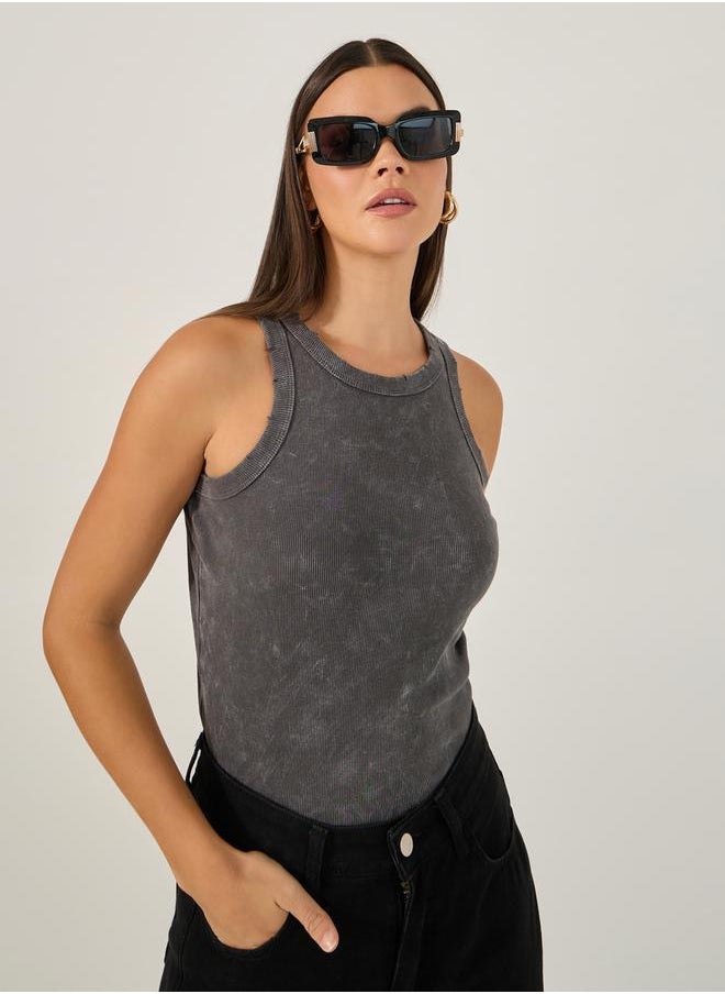 Styli Pack of 2 - Acid Washed Rib Knit Tank Top