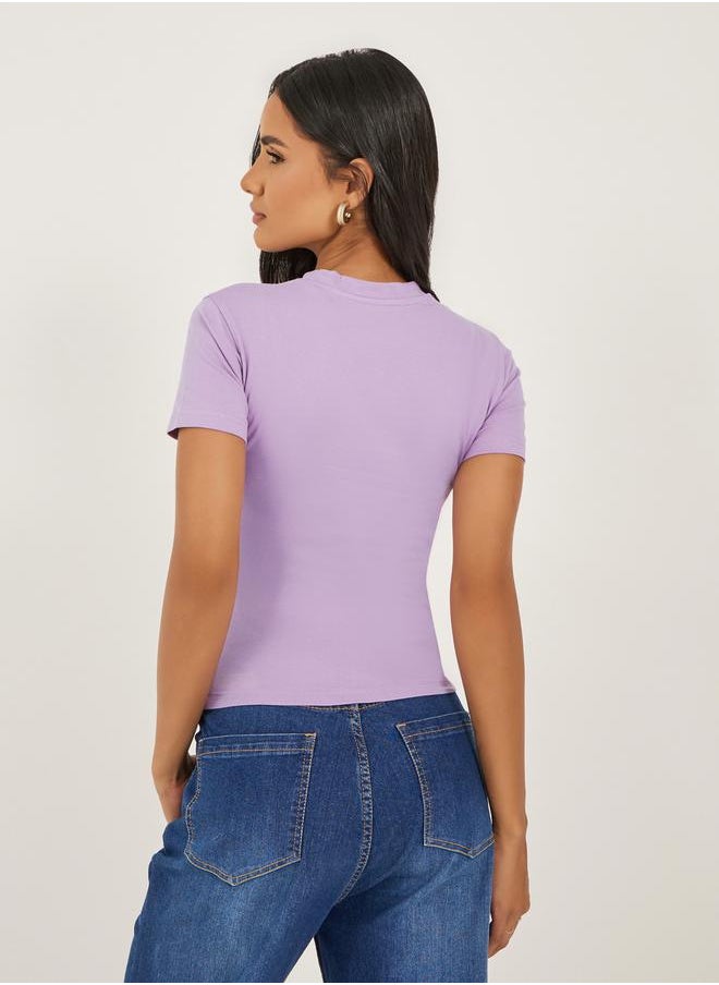 Fitted No Inspiration Slogan Print Crop T-Shirt