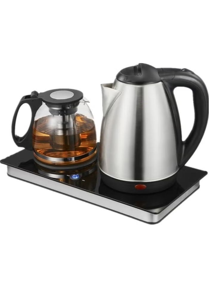 1800W 2-in-1 Electric Kettle & Tea Maker - Stainless Steel 1.8L with Auto Shut-Off, Perfect for Home, Office & Hotel Use