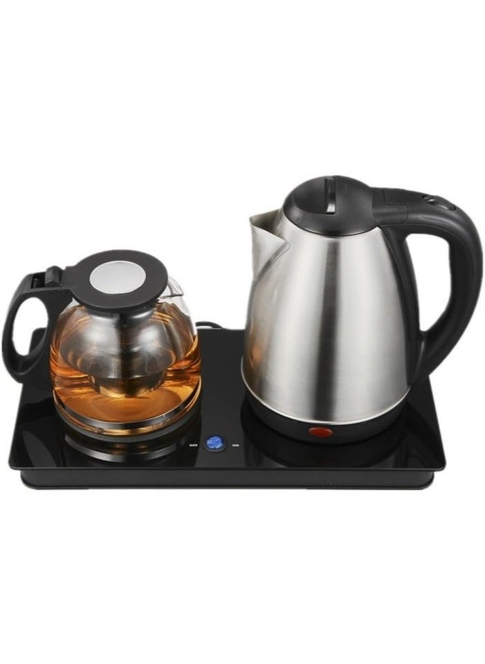 1800W 2-in-1 Electric Kettle & Tea Maker - Stainless Steel 1.8L with Auto Shut-Off, Perfect for Home, Office & Hotel Use