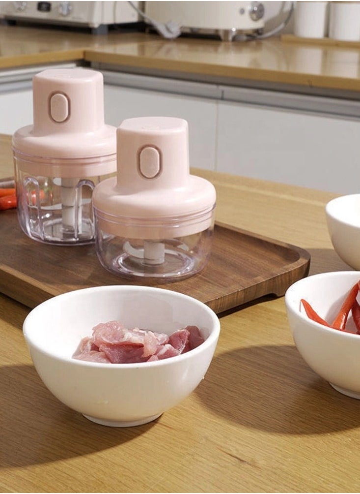 Mini Smart Electric Garlic Chopper - Wireless One-Touch Food Processor for Garlic, Onion & Vegetables (100ml/250ml)