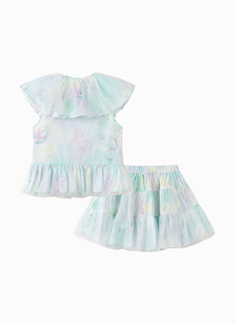 Kids Girl Woven short sleeve suit