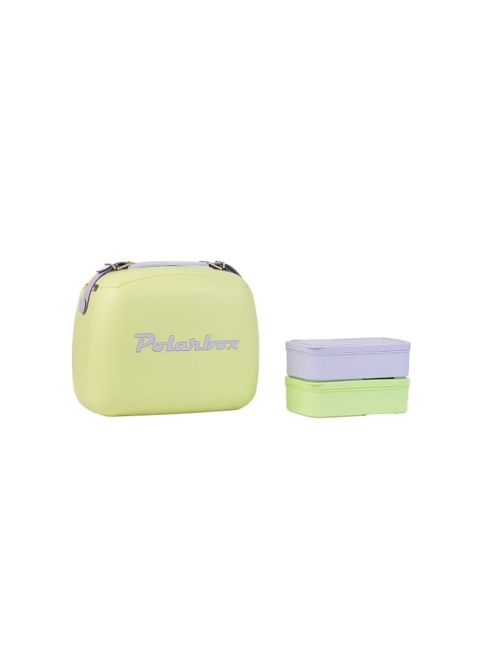 Polarbox 6L Summer Pop Cooler Bag – Lime & Lilac | Insulated Lunch Bag with 2 Stackable Containers | Stylish Thermal Picnic & Beach Cooler