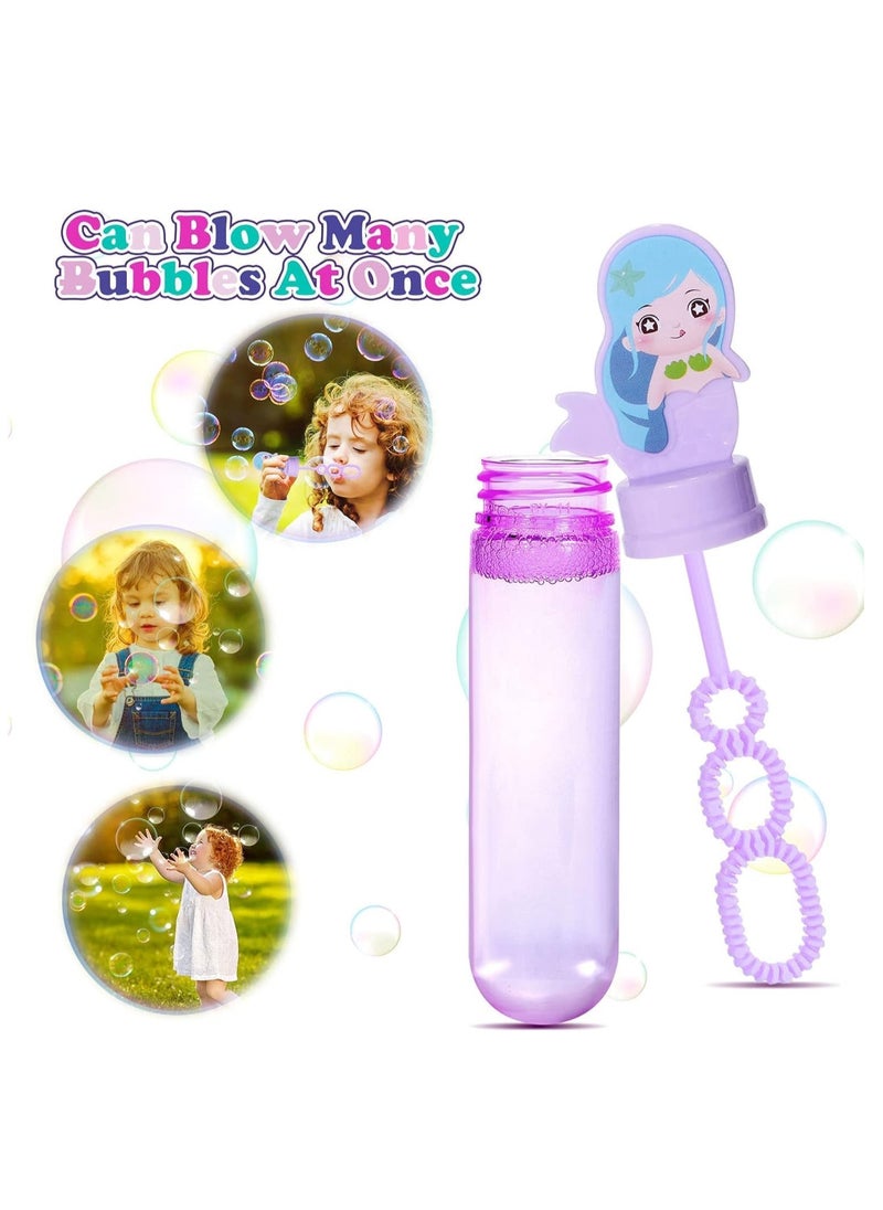 24 Pack Mermaid Bubble Wands for Kids Bubbles Party Favors Mini Bubbles Bulk Birthday Gift Classroom Prize Mermaid Pinata Filler Goody Bag Stuffer Girl Summer Beach Little Mermaid Party Favors