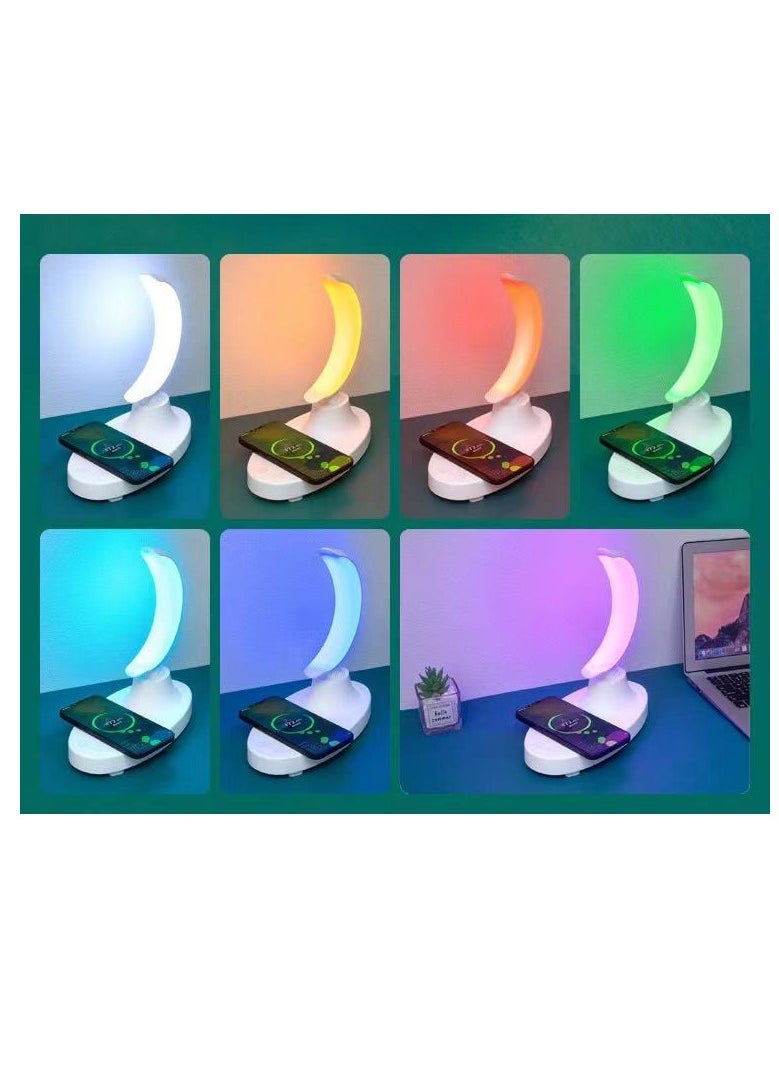 Intelligent Atmosphere Lamp Bluetooth Speaker Wireless Charger Alarm Clock