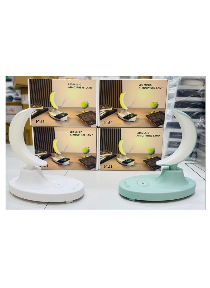 Intelligent Atmosphere Lamp Bluetooth Speaker Wireless Charger Alarm Clock