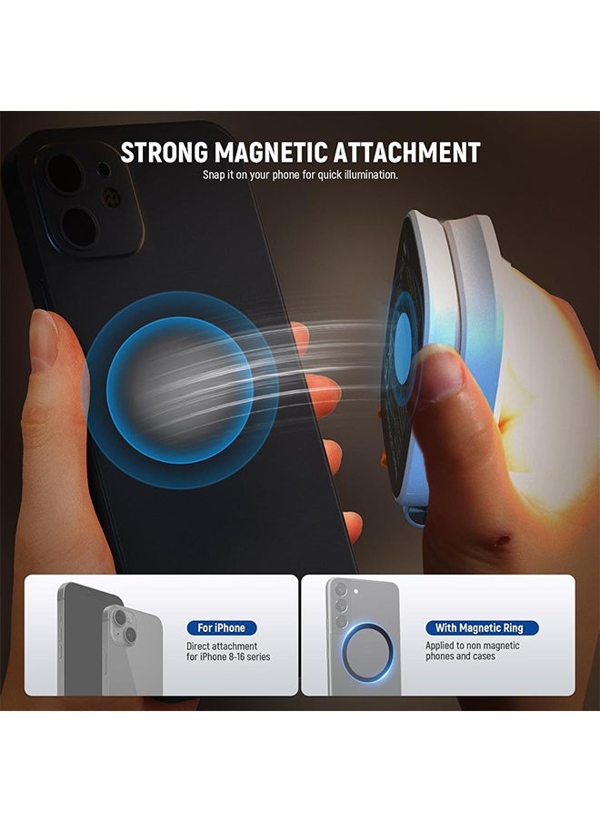 NEEWER BASICS Magnetic Selfie Light Compatible with MagSafe iPhone, CRI95 700lx/0.3m Folding LED Phone Fill Ring Lighting with Mirror for Zoom Makeup Photography Recording Video Conference