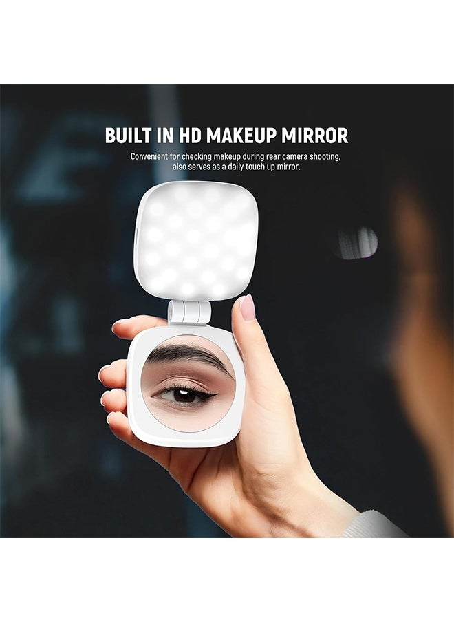 NEEWER BASICS Magnetic Selfie Light Compatible with MagSafe iPhone, CRI95 700lx/0.3m Folding LED Phone Fill Ring Lighting with Mirror for Zoom Makeup Photography Recording Video Conference