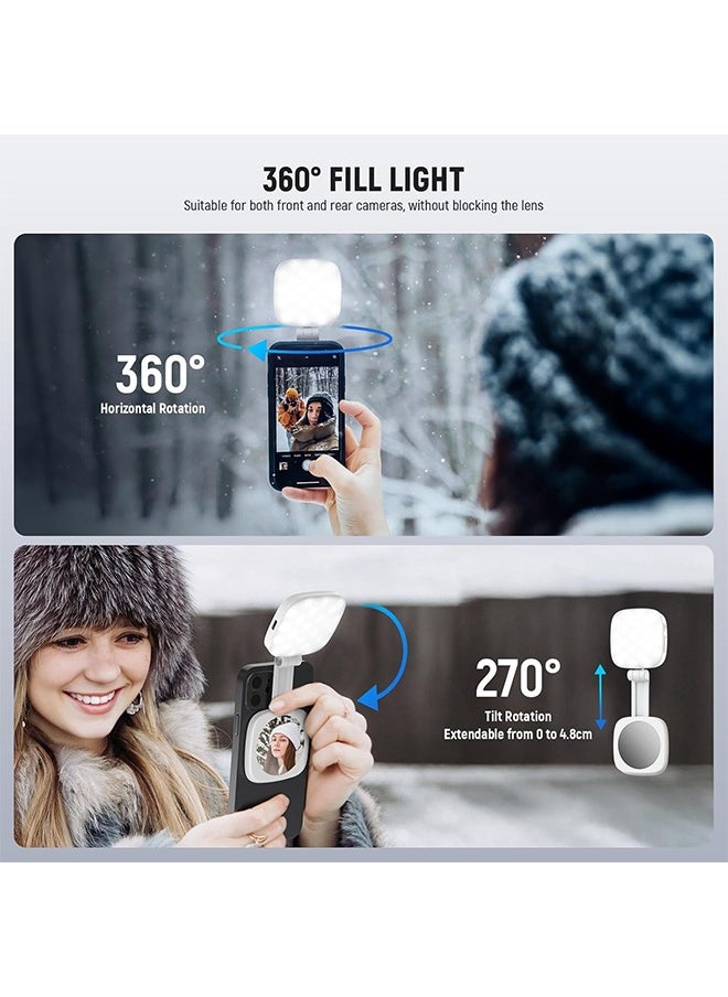NEEWER BASICS Magnetic Selfie Light Compatible with MagSafe iPhone, CRI95 700lx/0.3m Folding LED Phone Fill Ring Lighting with Mirror for Zoom Makeup Photography Recording Video Conference