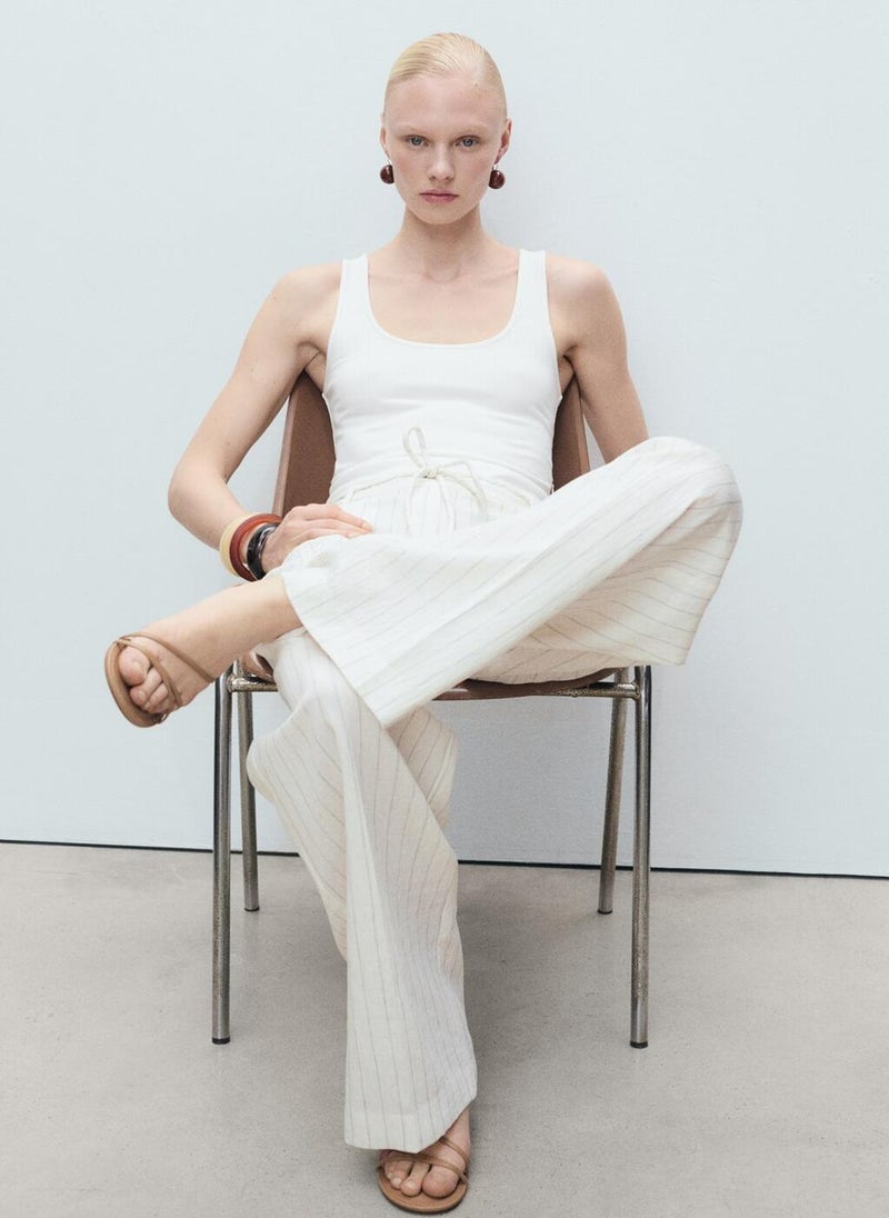 Striped Combined Knit Jumpsuit