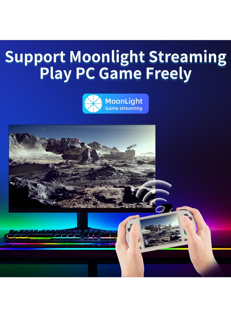 ANBERNIC RG40XX H Retro Handheld Game Console 64 TF Card Portable Game Console Linux 64-bit System 4.0 Inch IPS Screen WiFi Bluetooth HD & TV Out Gray