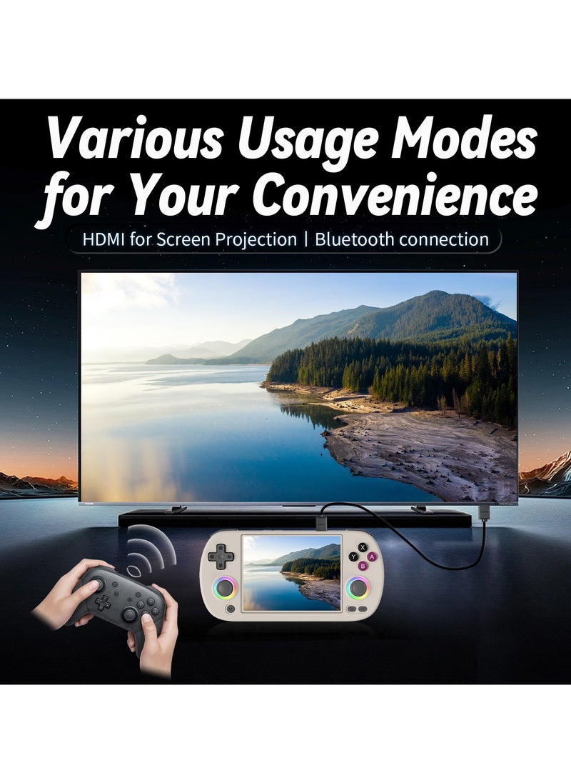 ANBERNIC RG40XX H Retro Handheld Game Console 64 TF Card Portable Game Console Linux 64-bit System 4.0 Inch IPS Screen WiFi Bluetooth HD & TV Out Gray
