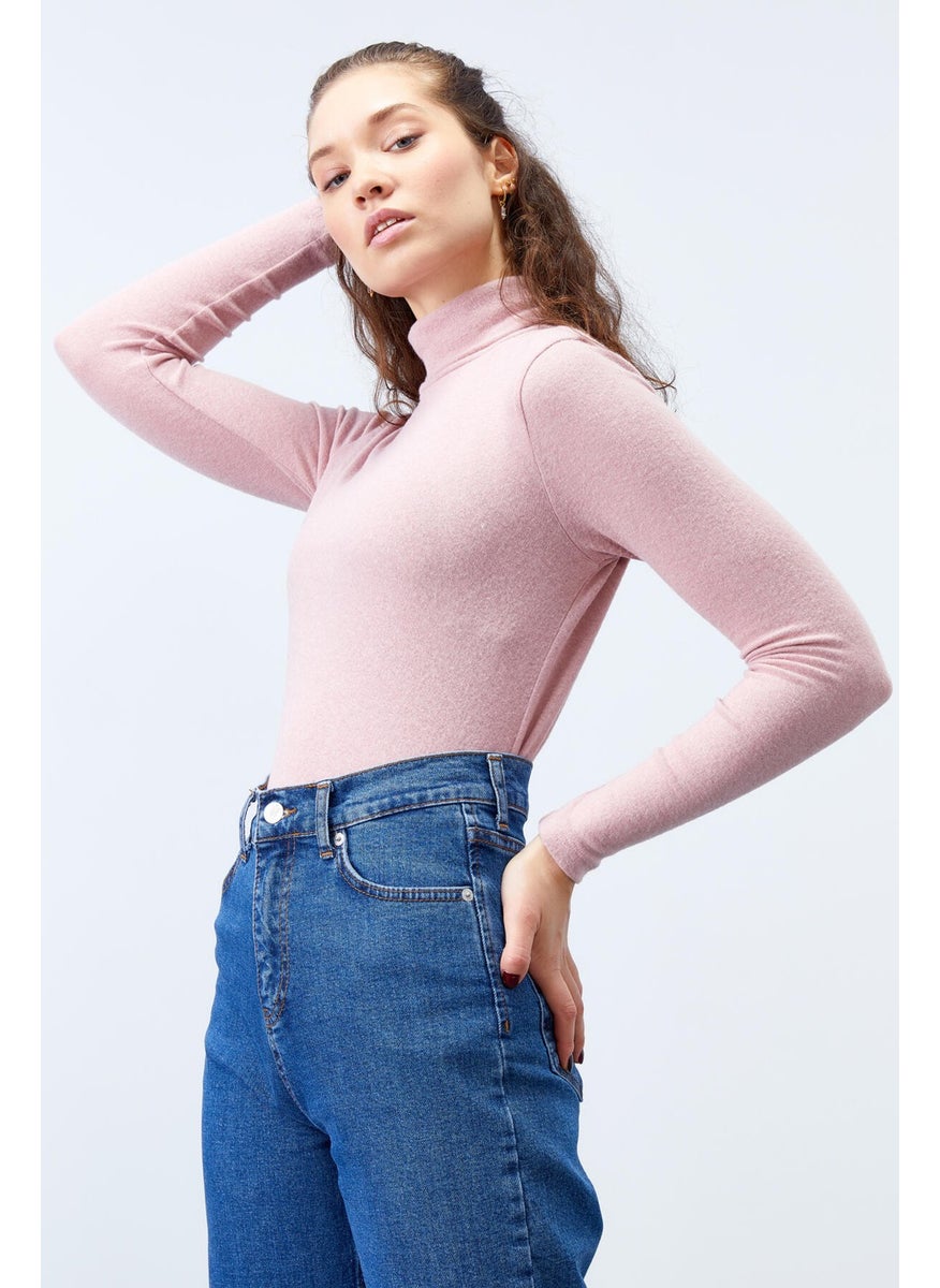 Tommylife Rose Women's Turtleneck Slim Fit Long Sleeve Sweater - 97199