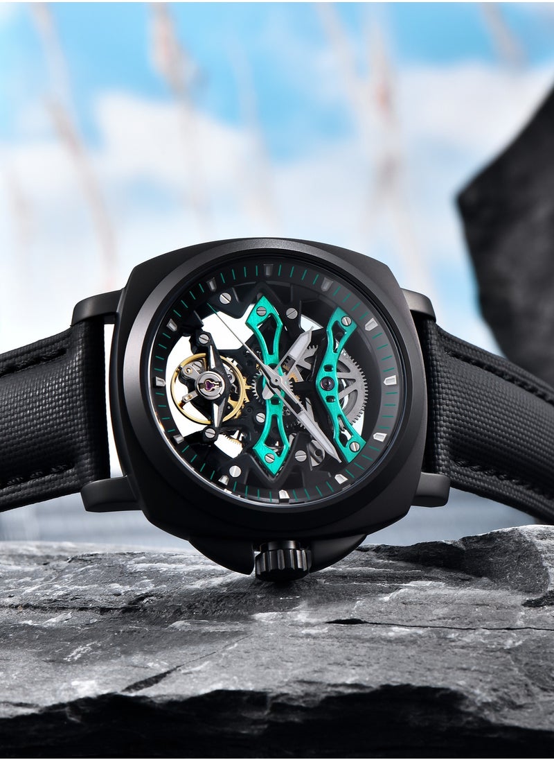 Automatic Mechanical Men's Watches, Hollow Dial Design, Luminous Hands, Waterproof, Nylon Strap, Fashionable And Versatile, PD-YS017