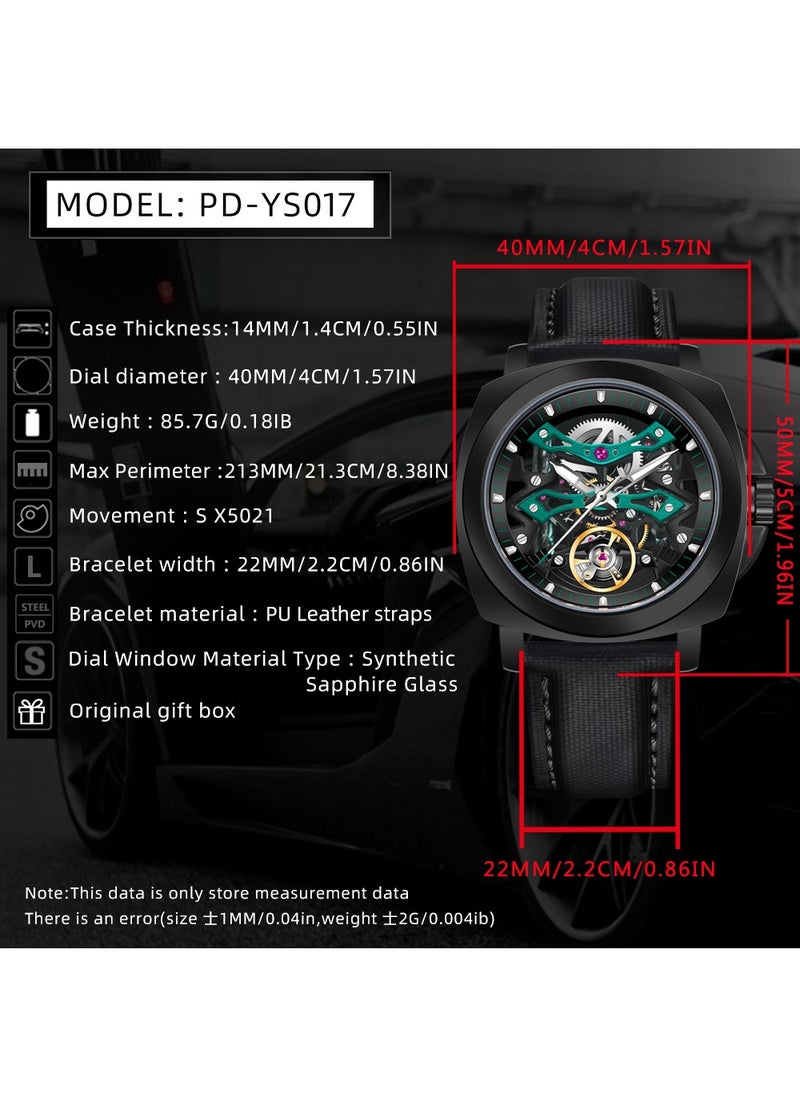 Automatic Mechanical Men's Watches, Hollow Dial Design, Luminous Hands, Waterproof, Nylon Strap, Fashionable And Versatile, PD-YS017