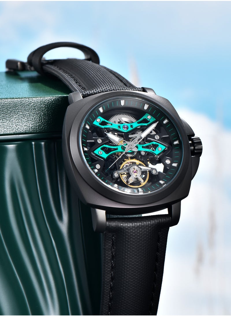 Automatic Mechanical Men's Watches, Hollow Dial Design, Luminous Hands, Waterproof, Nylon Strap, Fashionable And Versatile, PD-YS017