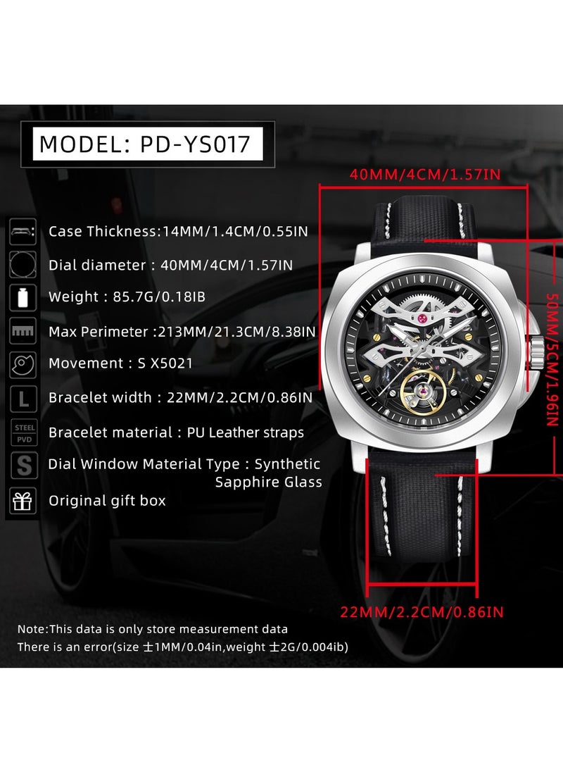 Automatic Mechanical Men's Watches, Hollow Dial Design, Luminous Hands, Waterproof, Nylon Strap, Fashionable And Versatile, PD-YS017
