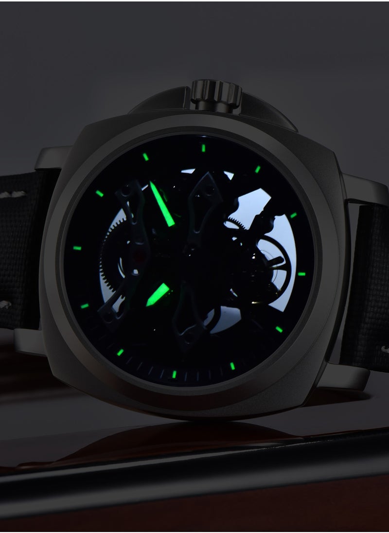 Automatic Mechanical Men's Watches, Hollow Dial Design, Luminous Hands, Waterproof, Nylon Strap, Fashionable And Versatile, PD-YS017